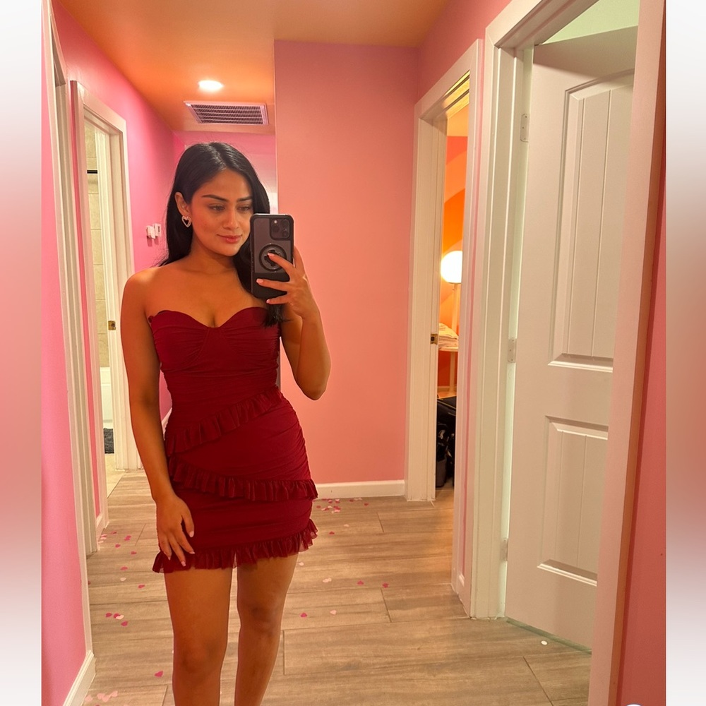 Mini red dress